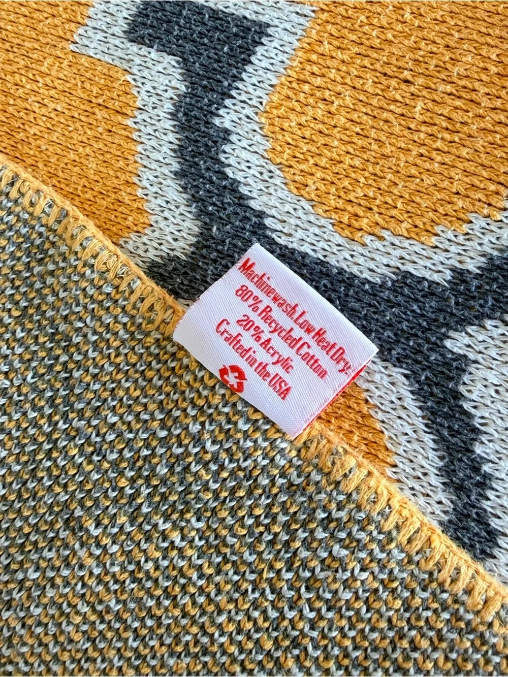 Yellow and Gray Geometric Throw Blanket